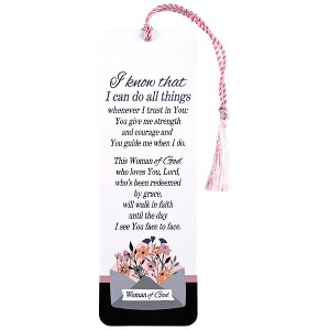 Dicksons BKMTL-500 I Know That I Can Do All Things Whenever I Trust in You White and Pink 2 x 6 Paper and Tassel Encouraging Tassel Bookmark, Pack of - 1 of 2