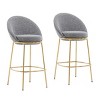 Set of 4 Modern Low Back Barstools,Fabric Bar Stools with Metal Legs and Half-Moon Back,Metal Bar Chairs for Dining Room or Home Bar-Baofuwish - 2 of 4