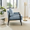 Chenille Upholstered Mid-Century Modern Accent Armchair with Removable Back Cushion, Soft Cushioned Seat and Solid Acacia Wood Frame - 2 of 4