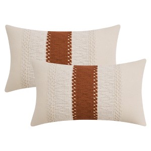 REGALWOVEN Sofa Living Room Boho Farmhouse Decor Geometry Weave Throw Pillow Covers 2 Pcs - 1 of 4