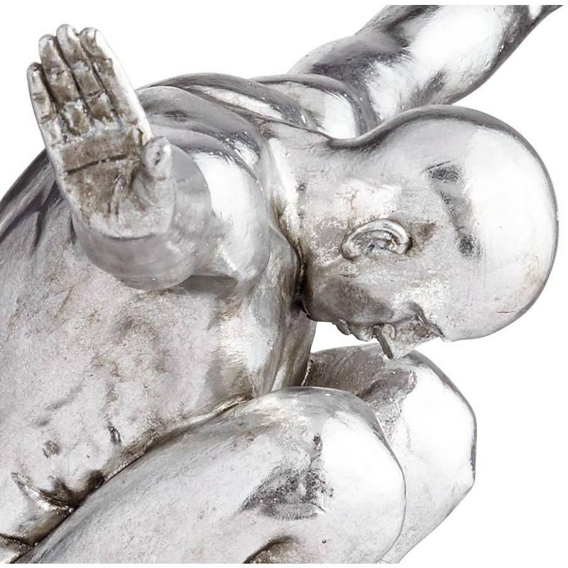 Kensington Hill Male Gymnast Pose 19 1/2" Wide Silver Sculpture, 3 of 9