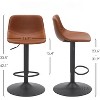 Fontoi Accent Chairs, Mid Century Modern Bar Stools Set of 2, Adjustable Counter Height Stools with Back for Kitchen Island, Brown, 16.9"*14.2"*33.8" - 2 of 4