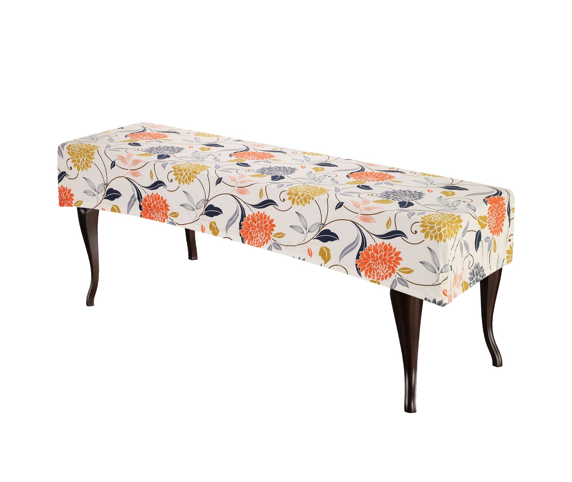 Unique Bargains Stretch Anti-Dust Protecting Washable Dining Chair Slipcovers for 42" - 54" Bench Flower Color