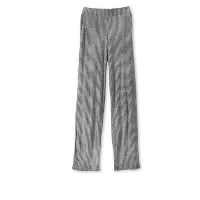 I AM by Studio 51 Clean Wide Leg Pant, Cozy Loose Fit Knit Rib Fabric,  Elastic Waistband - Grace Gray, Small