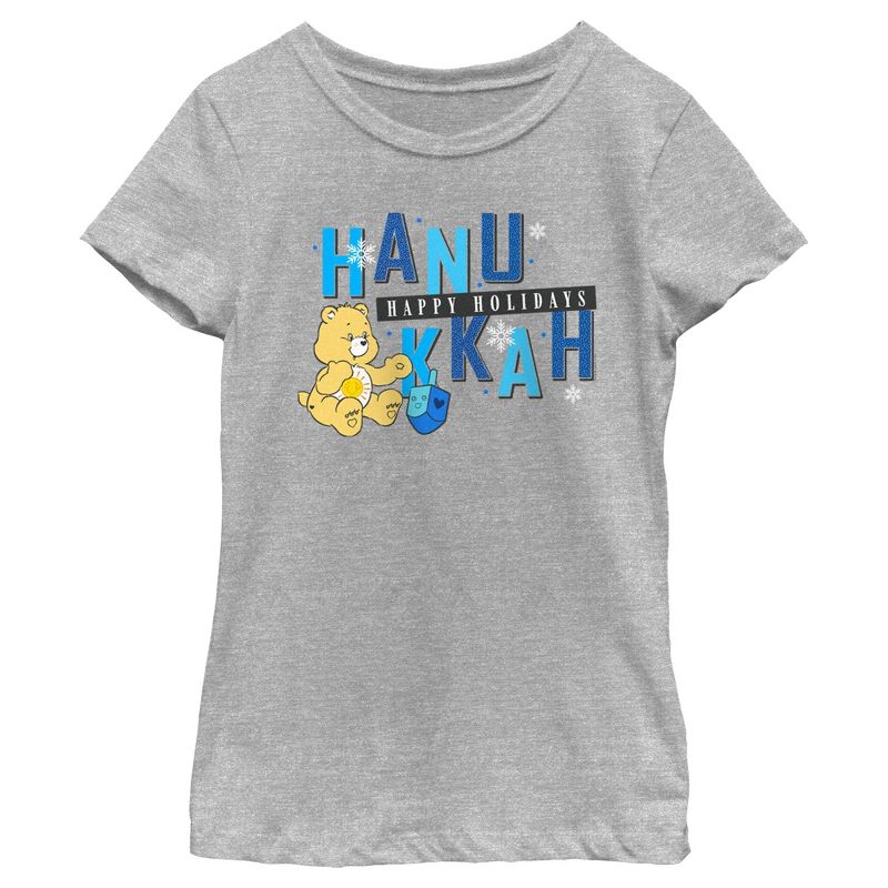Girl's Care Bears Funshine Bear Happy Hanukkah T-Shirt, 1 of 5