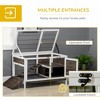 LOVMOR Wooden Rabbit Hutch Indoor Elevated Guinea Pig Cage with Run, Ladder, Lockable Doors and Removable Tray - 3 of 4