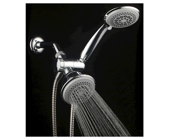 Dual Shower Head  Ultra - Luxury Combo Shower System Chrome - Dreamspa