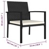 vidaXL Modern Dining Chairs 4 Pcs, Patio Rattan Dining Chair with Cushion, Outdoor Wicker Dining Chair - 2 of 4