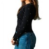Women's Mauricia Rhinestone Ribbed Knit Top - LUCY PARIS - 2 of 4
