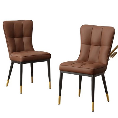 Bekrvio Leather Dining Room Chairs, Set of 2