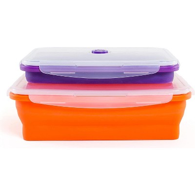 4 Sets 16 Pcs Silicone Food Storage Containers with Lids Collapsible Meal  Prep Container Silicone Food Box Microwave Lunch Containers Leftover Meal