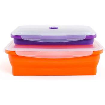 4 pieces of collapsible silicone food storage container, meal