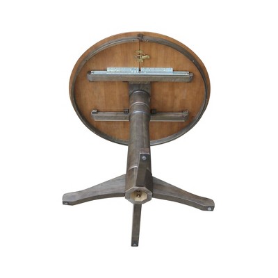 50.8" Round Extendable Wood Counter Height Table in Hickory