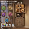 Tall Farmhouse Corner Storage Cabinet with Built-In Lights, Glass Door and Adjustable Shelves, Perfect for Living Room, Kitchen Organization - 4 of 4