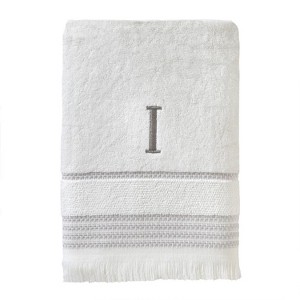 SKL Home By Saturday Knight Ltd Casual Monogram Bath Towel I - 28X54", White - 1 of 4