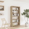 vidaXL Bookshelf Bookcase Display Shelf Rack for Living Room Solid Wood Acacia - 66.9" - 2 of 4