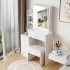 Bedroom Dressing Vanity Set with Stool and Mirror, Easy Assembly with Installation Video - 4 of 4