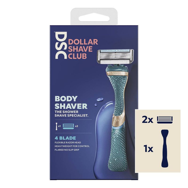 Dollar Shave Club 4-Blade Razor Handle with 2 Cartridges, 1 of 7