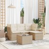vidaXL Garden Sofa Set Beige PE rattan 5 Piece Set Modular - 2 of 4