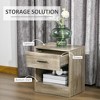 CIPACHO Modern Side Table with Drawer and Storage Shelf, End Table for Living Room, Gray Wood Grain - 4 of 4