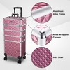 Byootique Antique Pink Rolling Makeup Case 4in1 Cosmetic Trolley Organizer Lockable - 3 of 4