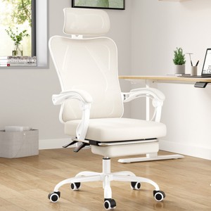 GlasFlength Task and Office Chairs with Support Armrest，Ergonomic, Adjustable，Computer Chair and Gaming Chair, White, 24"*24.8"*45 - 1 of 4