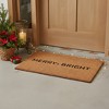 HomeRoots 17" X 29" Brown And Black Christmas Merry and Bright Outdoor Coir Door Mat - 2 of 4