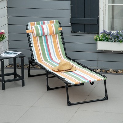 Colorful Steel Armless Outdoor Chaise Lounge with Cushions