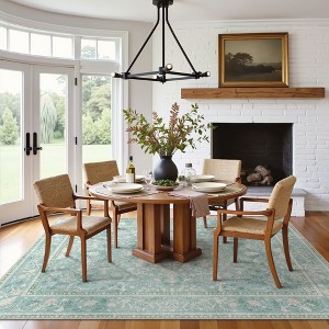 Abynow Medallion Diamond Faded Rustic Indoor Area Rug - 1 of 4