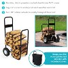 Sunnydaze Outdoor Firewood Log Rack Cart Carrier with Heavy-Duty Weather-Resistant Polyester Cover - Black - 3 of 4