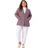 Agnes Orinda Women's Plus Size Plaid Formal Notched Lapel Blazer - image 3 of 4