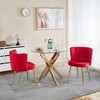 APRILSOUL Modern dining chair, iron tube golden color legs, velvet and comfortable backrest, for dining room, living room, cafe,set of 2 - 4 of 4