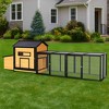 Angel Sar 118 Inch Large Chicken Coop with Nesting Box, Leak-Proof Tray and Asphalt Roof, Outdoor Poultry House for Backyard - 2 of 4