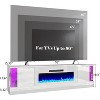 70" LED Lights Entertainment Center with Flip Doors & Corner Glass Decor - 2 of 4