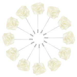 Unique Bargains Ribbon Alloy Multipurpose Use Durable Flower Lapel Pin 3.5 x 1.38 Inch 12 Pcs - 1 of 4