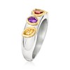 Ross-Simons 0.50 ct. t.w. Multi-Gemstone Ring in Sterling Silver and 18kt Gold Over Sterling - 3 of 4