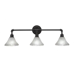 Toltec Lighting Vintage 3 - Light Vanity in  Dark Granite with 7" Frosted Crystal Shade - 1 of 1
