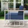 Belord Small Patio Furniture Set with 6" Thick Seat Cushion, Metal Outdoor Swivel Glider Chairs Set of 2 with Side Table, Comfort Thick Foam Cushion - 3 of 4