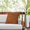 20"x20" Deny Designs Little Arrow Design Co Vert Triple Dash Ginger Square Outdoor Throw Pillow Orange - 3 of 4