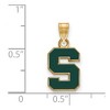 Black Bow Jewelry 14k Yellow Gold Plated Sterling Silver Michigan State Spartans NCAA Small Pendant - 2 of 3