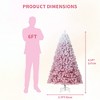 4.5FT Pink Gradient Artificial Christmas Tree – 100 Warm White LEDs, Snow Frosted, 300 Branch Tips, Metal Stand - 2 of 4