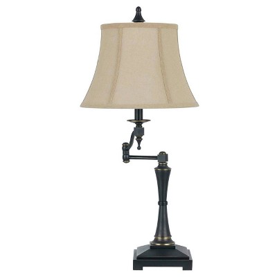 31" 3-way Madison Oil Rubbed Metal Swing Arm Table Lamp Bronze - Cal Lighting