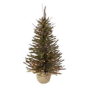 Northlight 2.5' Prelit Artificial Christmas Tree Warsaw Twig in Burlap Base - Clear Lights - 1 of 4