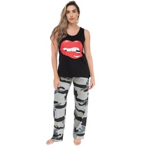 Just Love Womens Tank & Pant Cute Pajama Set - Ribbed PJ Sets Sleepwear Loungewear - 1 of 3