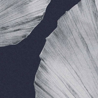 Navy and Silver Palm Leaf Wallpaper Roll