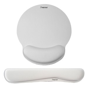 Insten Mouse Pad with Wrist Support and Keyboard Wrist Rest, Ergonomic, Easy Typing, Memory Foam For Gaming Office, Round, Gray - 1 of 4