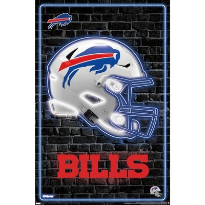 Trends International NFL Buffalo Bills - Retro Logo 15 Unframed Wall Poster  Print Clear Push Pins Bundle 22.375 x 34