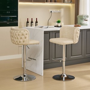 NicBex Swivel Bar Stools Set of 2,PU Counter Height Bar Stools with Back Tufted,Adjusatble Seat Height Bar Chairs for Dining Room,Kitchen,Cafe - 1 of 4