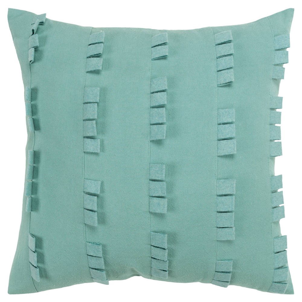 Photos - Pillow 20"x20" Oversize Striped Solid Square Throw  Aqua Blue - Donny Osmon