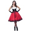 Joyfy Halloween Cosplay Costume for Women Little Red Riding Hood Costume with Dress Cape and Gloves Set for Halloween Party - 3 of 4